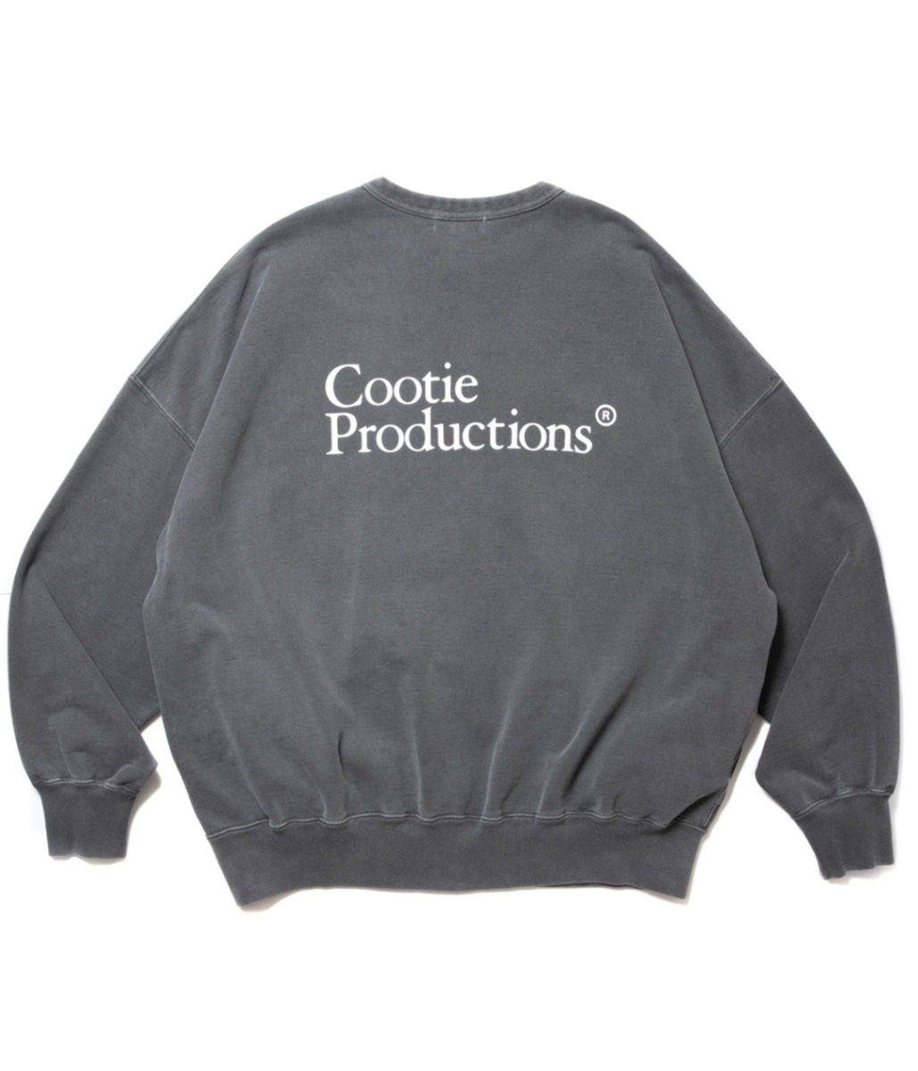 Pigment Dyed Open End Yarn Sweat Crew【BLACK】