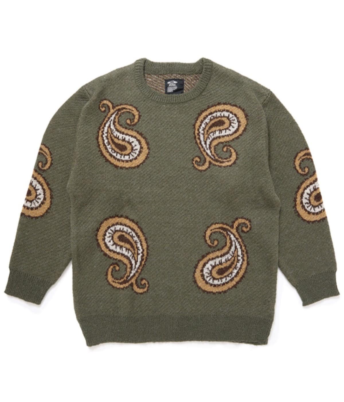 BIG PAISLEY C/N SWEATER【OLIVE】
