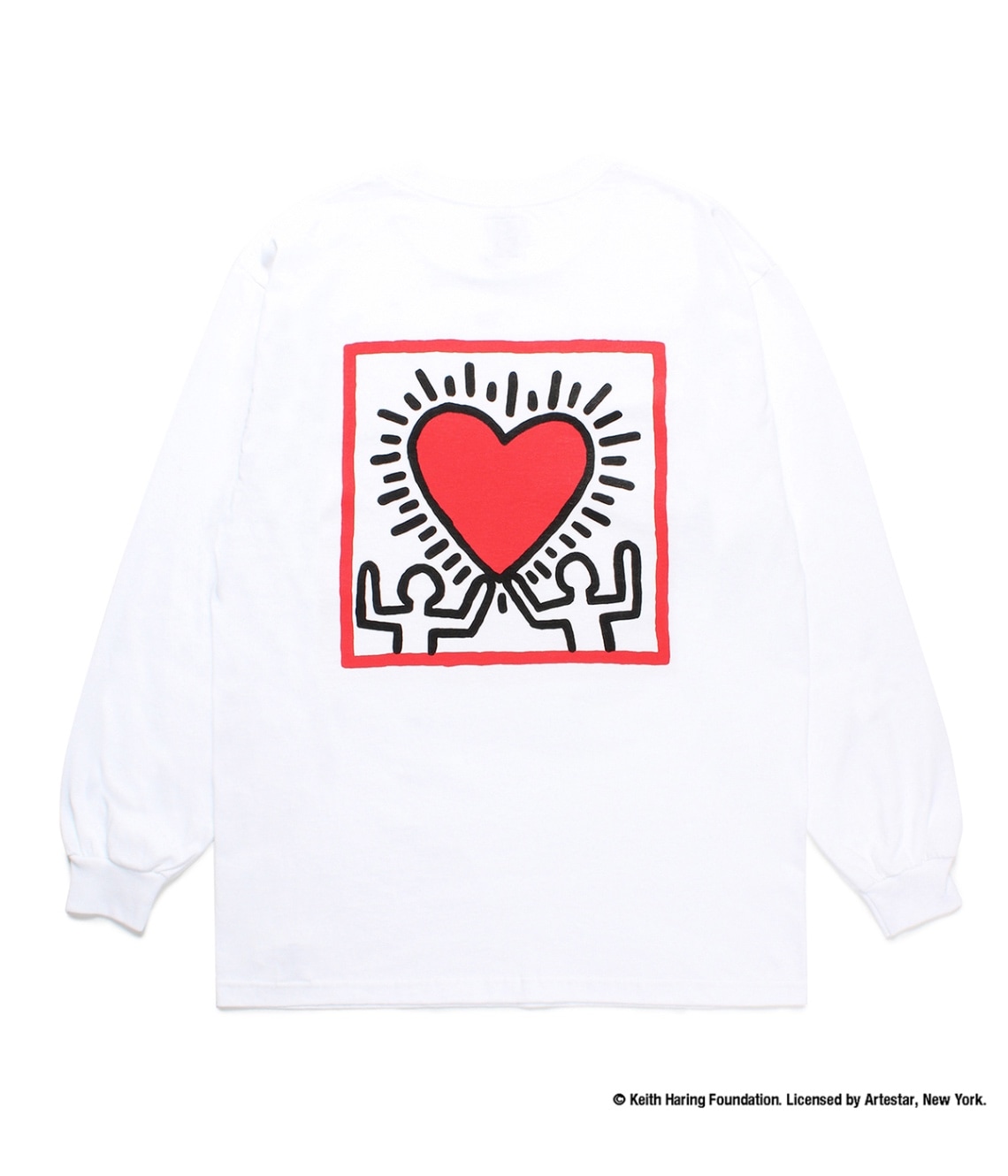 要在庫確認【WACKO MARIA × KEITH HARING】LONG SLEEVE Tシャツ KEITH HARING / LONG SLEEVE T-SHIRT (TYPE-1)【WHITE】|WACKO