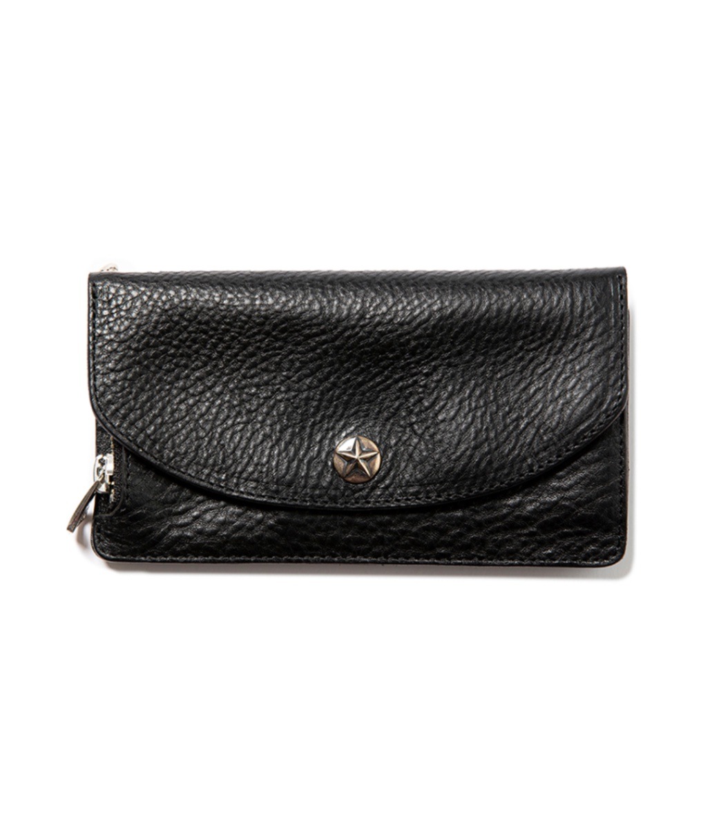 【CALEE 】Silver star concho wallet SILVER STAR CONCHO LEATHER LONG WALLET【BLACK】｜CALEE｜MELTING