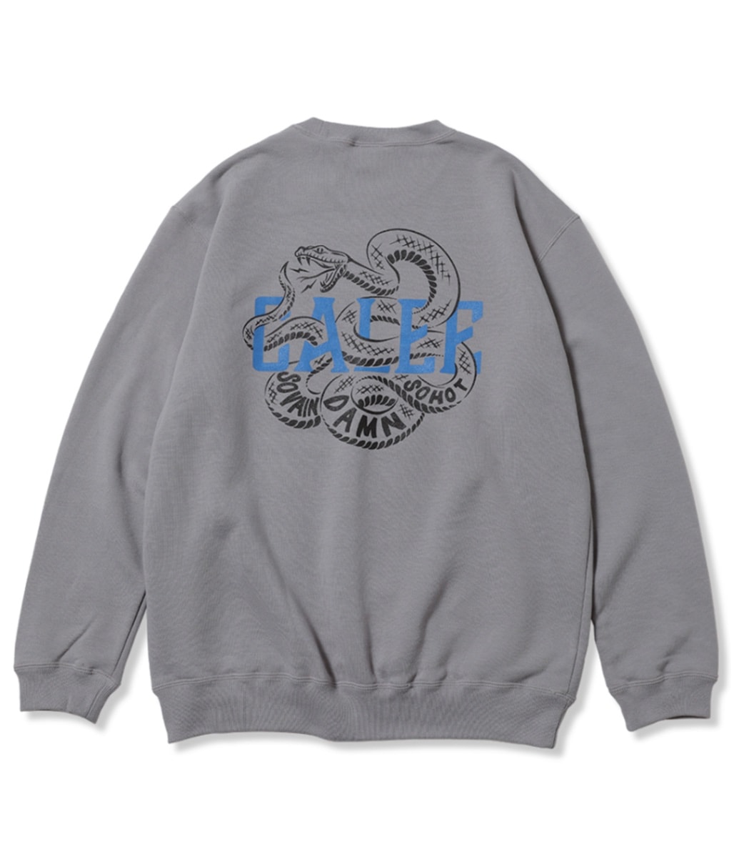 CALEE SNAKE LOGO CREW NECK SW【GRAY】