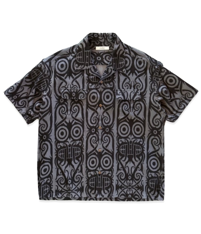 BORNEO FLANNEL HAWAIIAN SHIRTS【GREY×BLACK】