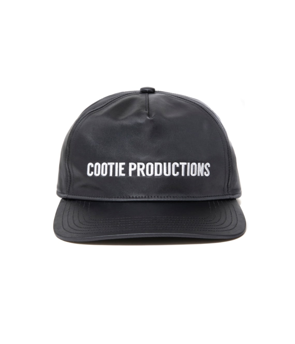 Damp Coated Satin 5 Panel Cap【BLACK×WHITE】