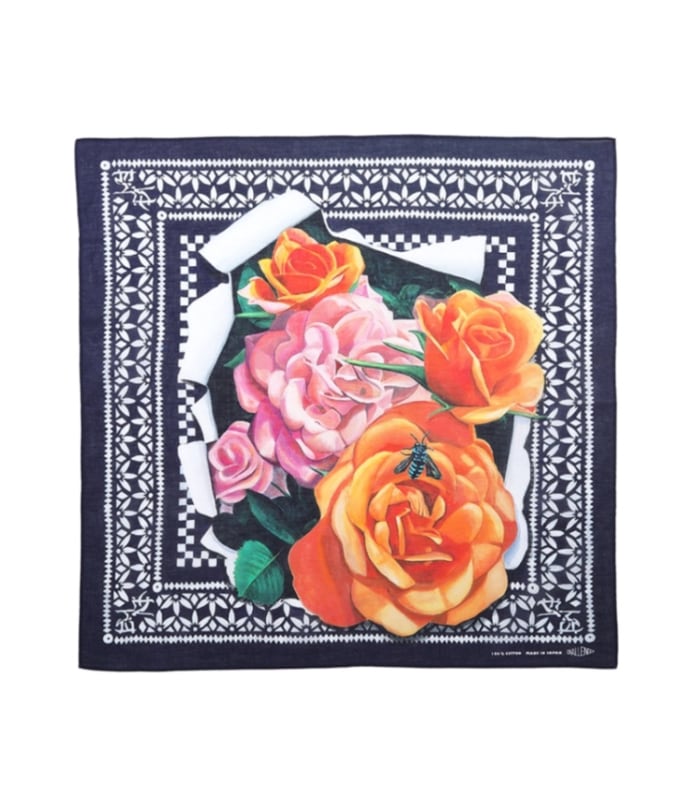 FLOWER BANDANA【NAVY】