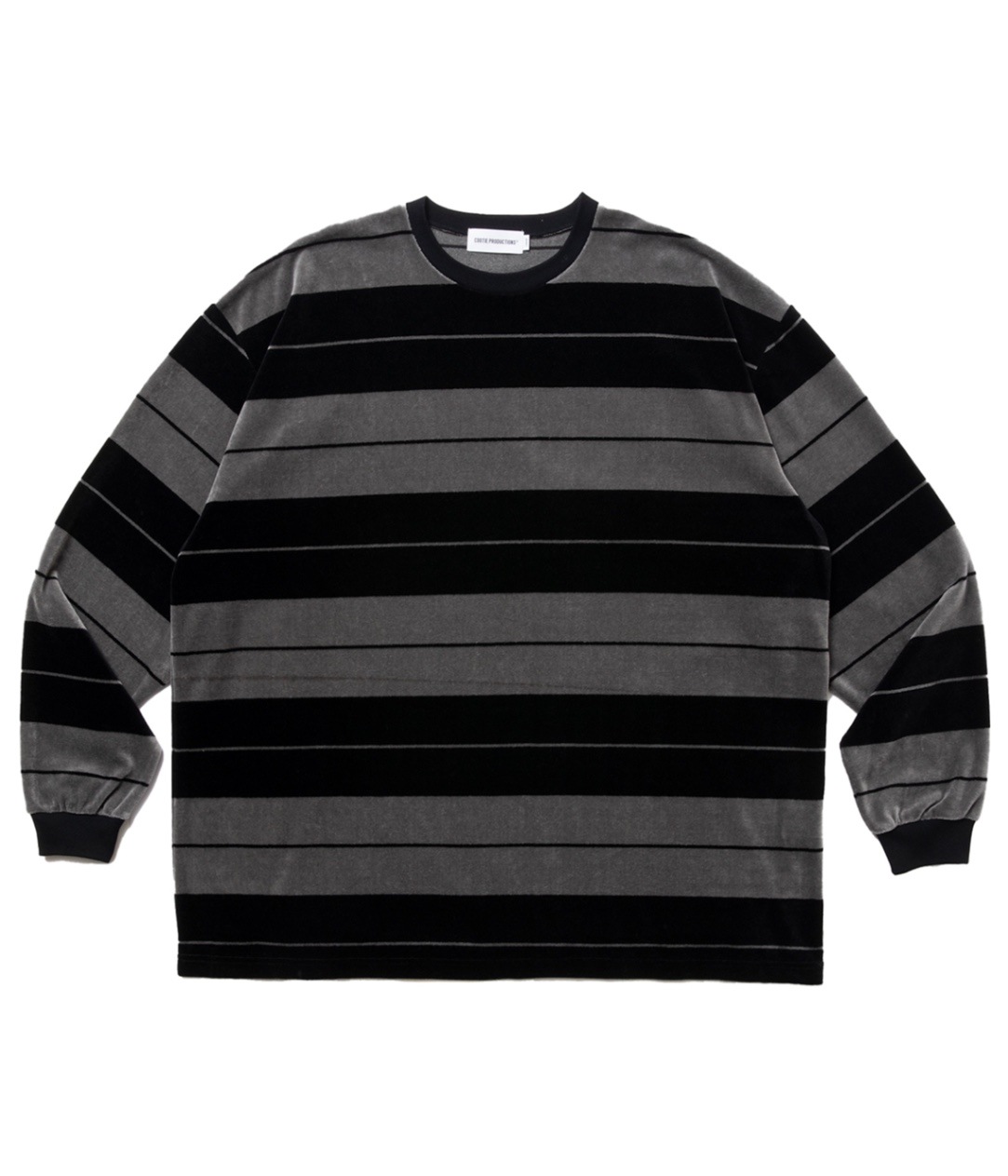 トップス COOTIE PRODUCTIONS VELOUR BORDER L/S TEE Velour Border L/S Tee【BLACK】｜COOTIE PRODUCTIONS