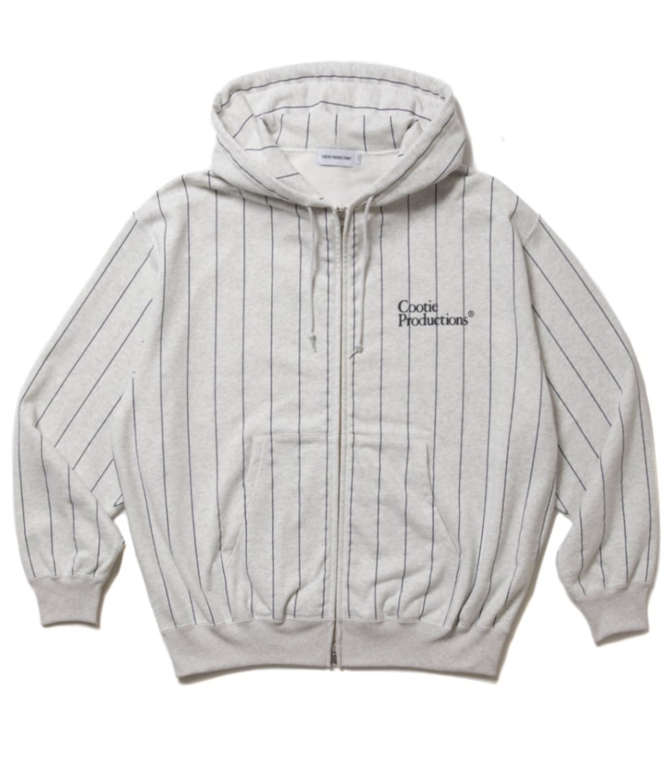 Allover Print Open End Yarn Sweat Zip Hoodie【OATMEAL】