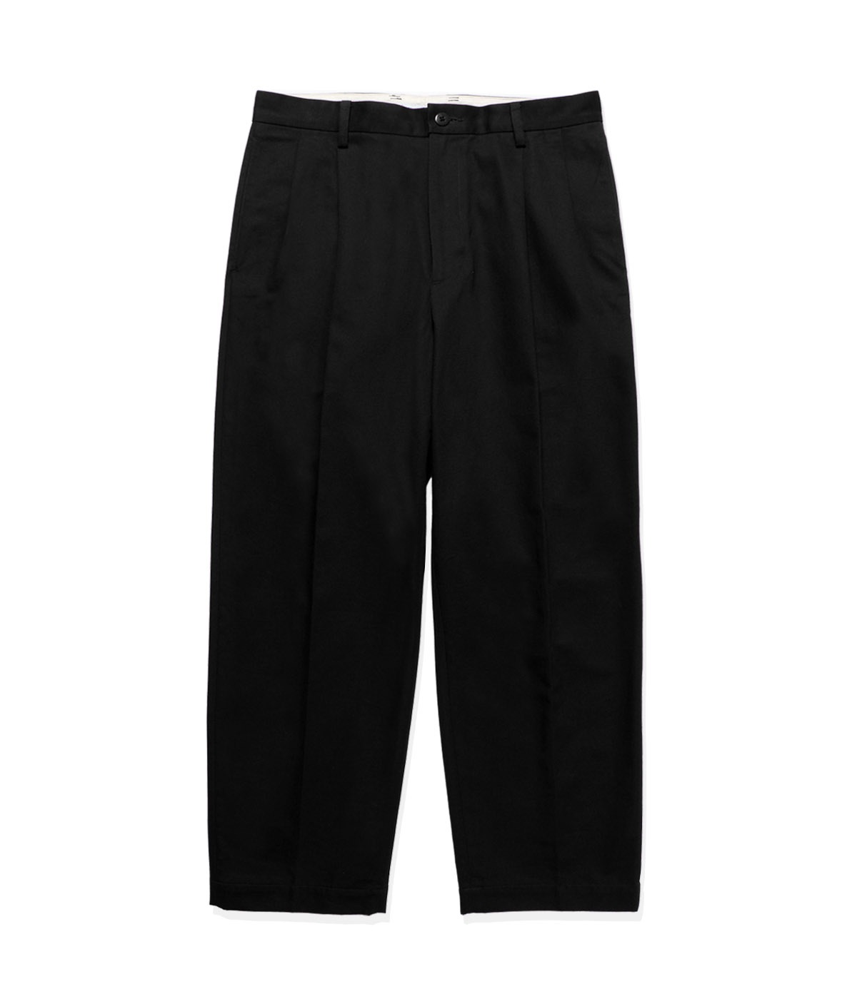 WACKO MARIA DOUBLE PLEATED TROUSERS チノL黒 WACKOMARIA DOUBLE PLEATED CHINO TROUSERS