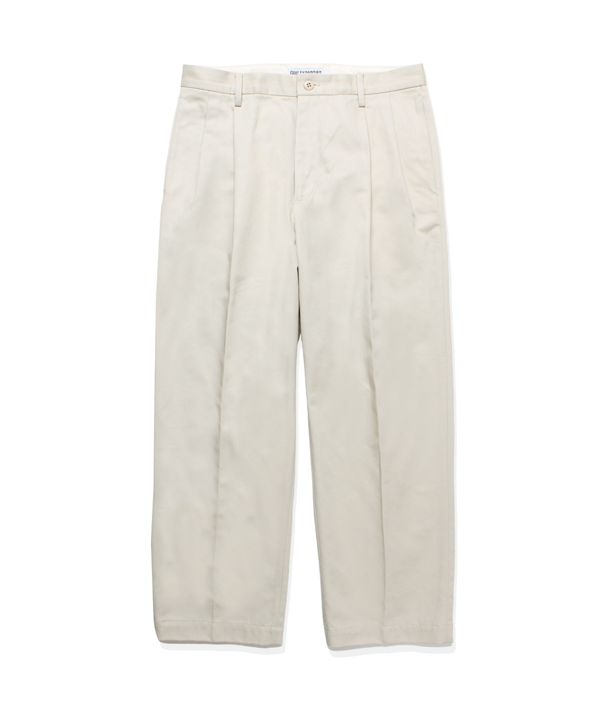 DOUBLE PLEATED CHINO TROUSERS【LIGHT BEIGE】