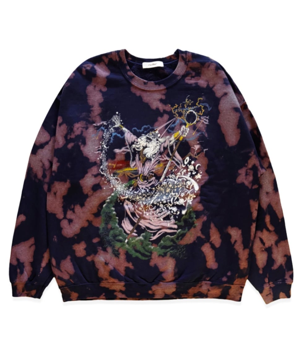 WIZARD TIE DYE SWEAT SHIRT【NAVY】