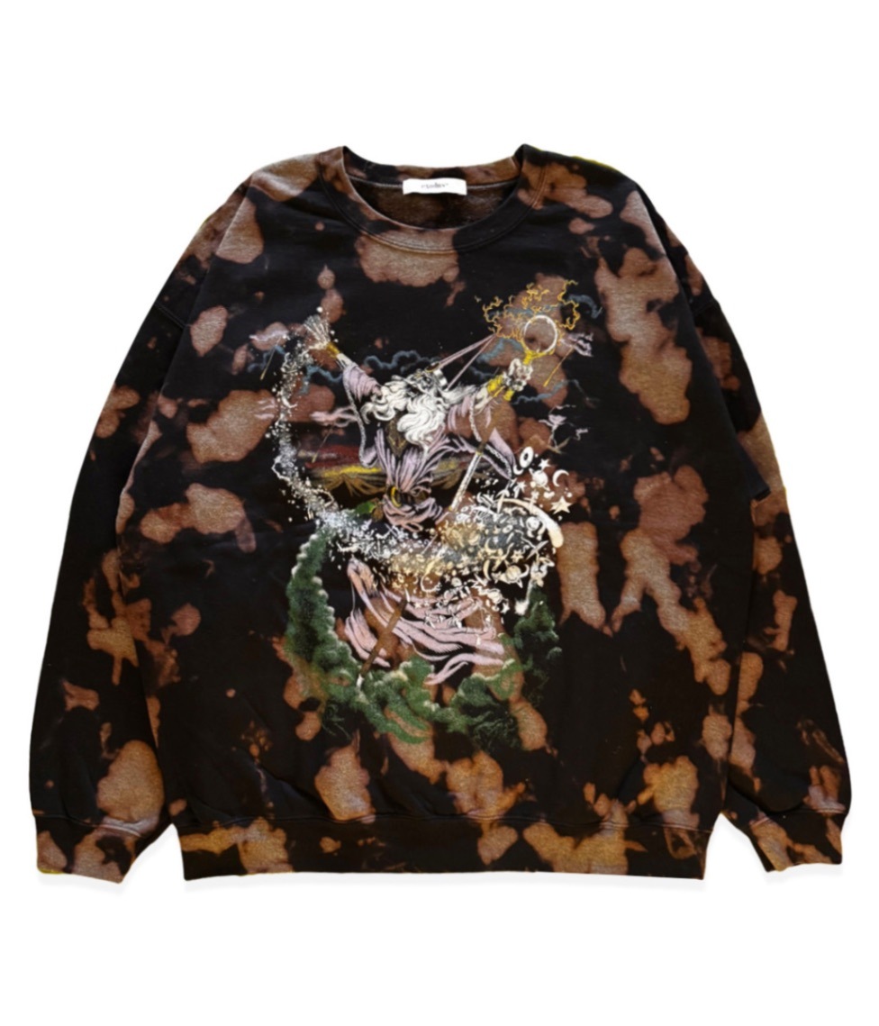 WIZARD TIE DYE SWEAT SHIRT【BLACK】｜EXODUS｜MELTING POT（正規取扱