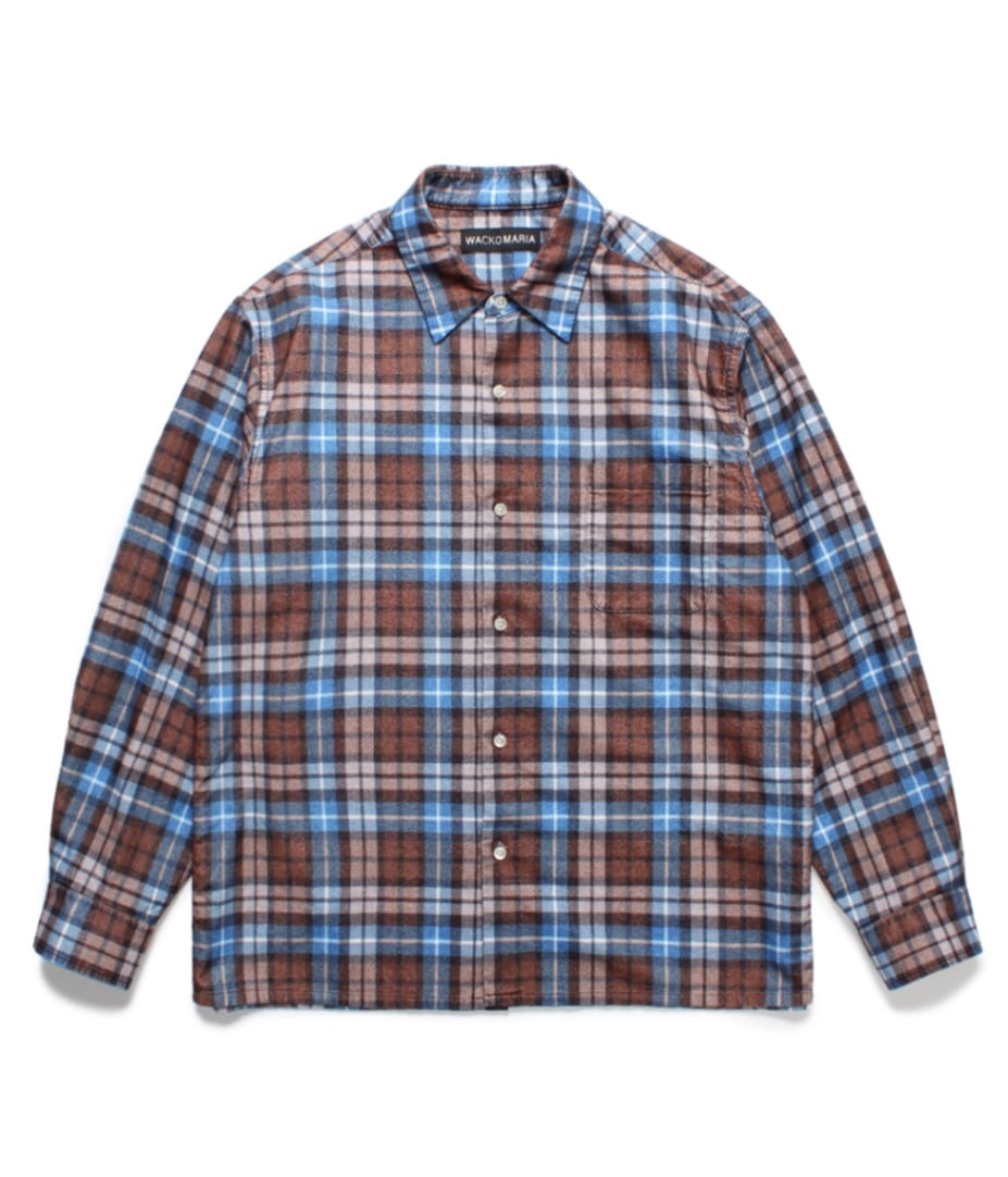 CHECK FLANNEL REGULAR COLLOR SHIRT (TYPE-1)【BROWN】｜WACKO MARIA