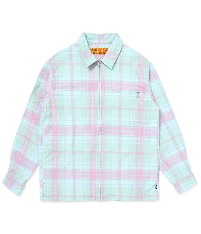 PLAID ZIP UP SHIRT【MINT】