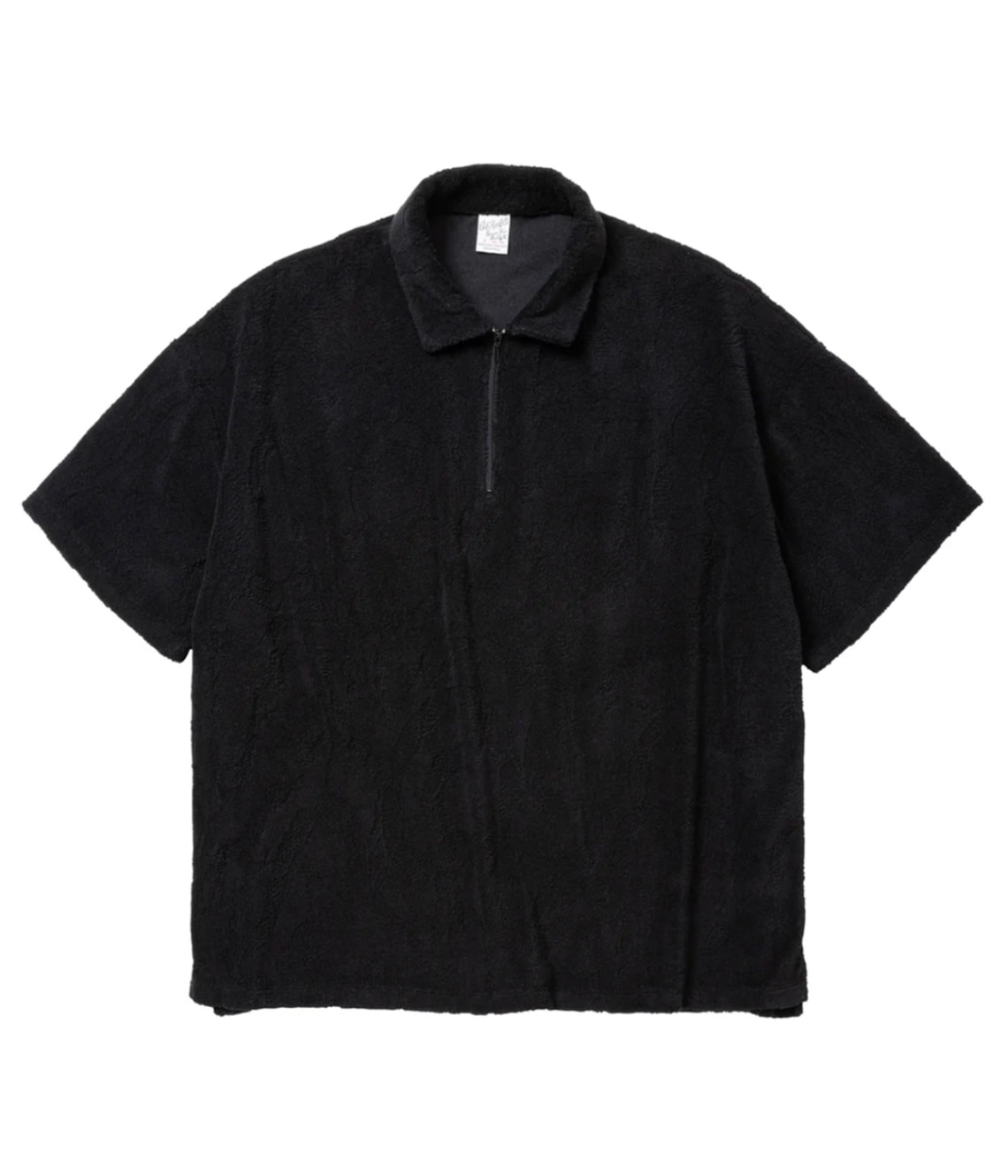 SNAKE PATTERN JACQUARD PILE POLO【BLACK】