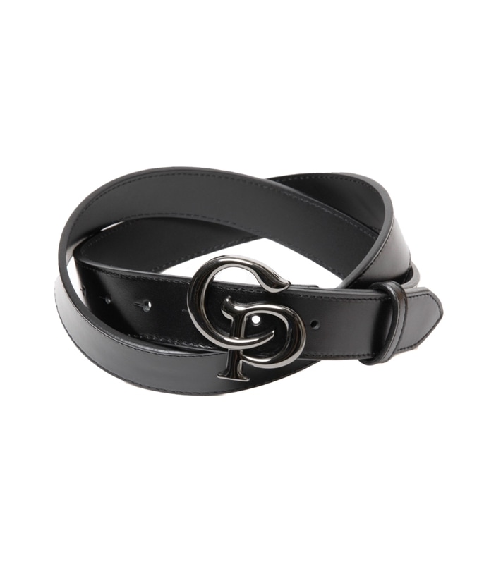 Symbol Buckle Leather Belt【BLACK】