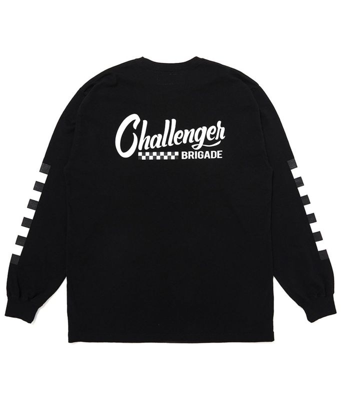 L/S CHECKER TEE【BLACK】