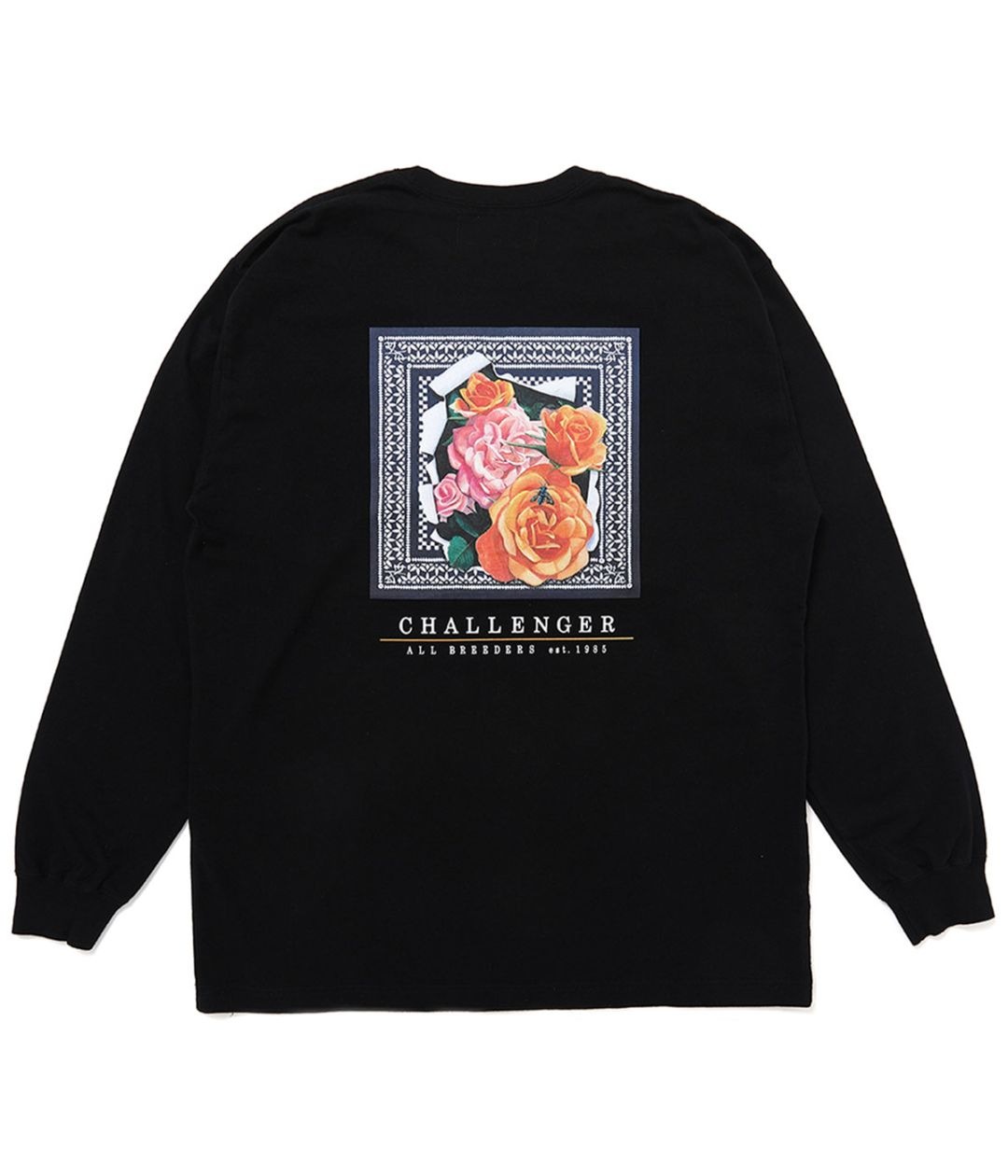トップス XXL BK CHALLENGER L/S ROSE BANDANA TEE L/S ROSE BANDANA TEE【BLACK】｜CHALLENGER｜MELTING POT（正規取扱店