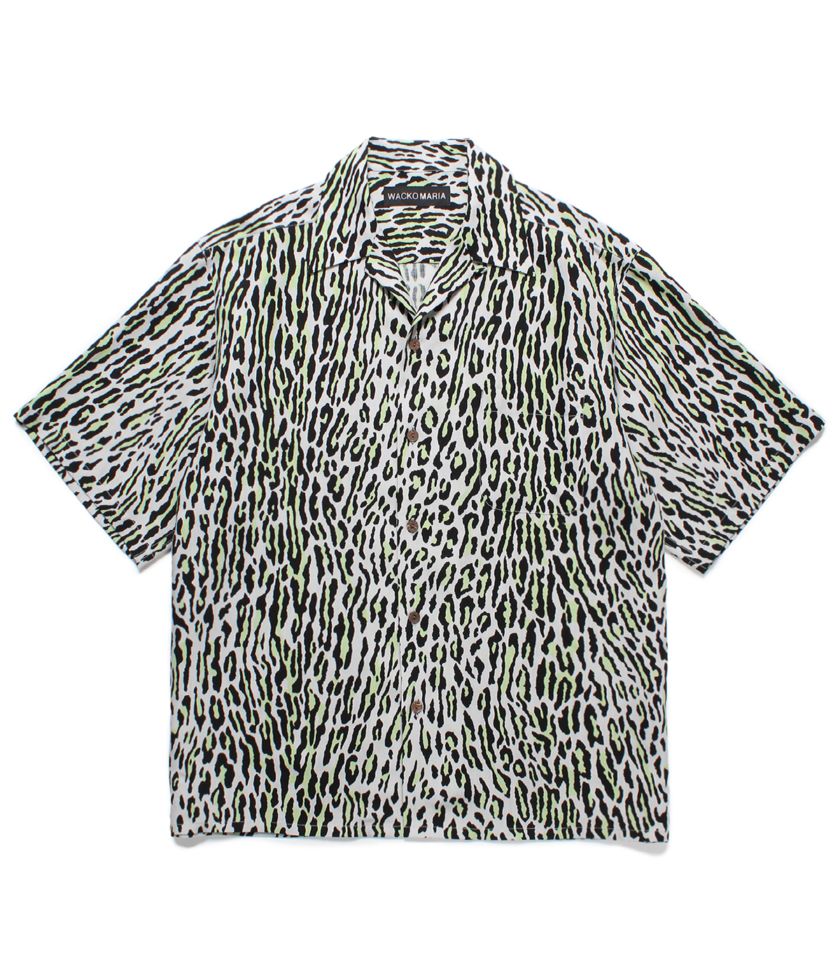 LEOPARD HAWAIIAN SHIRT (TYPE-6)【GRAY】