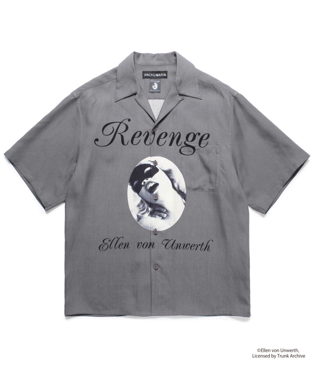 ELLEN VON UNWERTH / S/S HAWAIIAN SHIRT (TYPE-1)【GRAY】