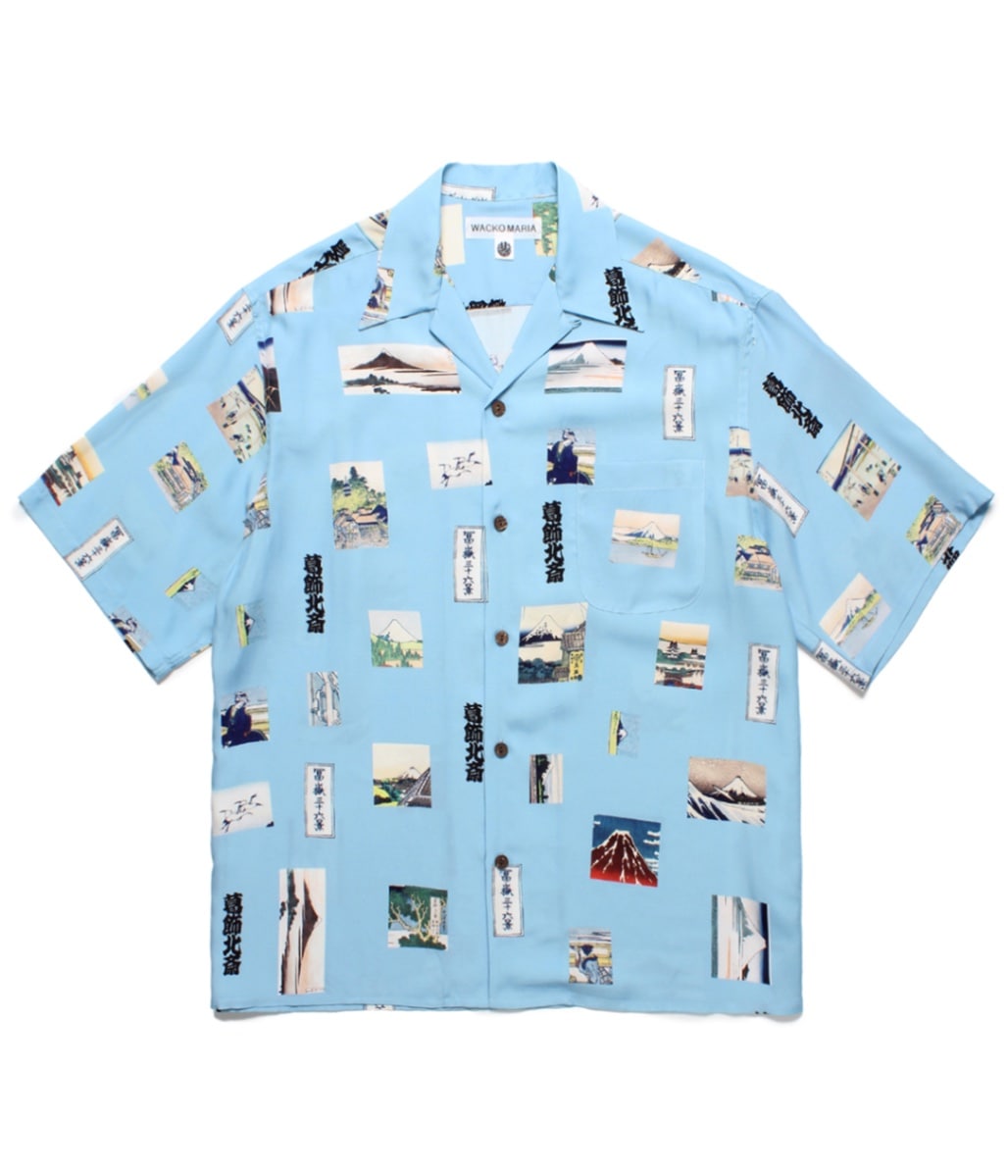wackomaria 葛飾北斎 アロハシャツ L 葛飾北斎 / HAWAIIAN SHIRT【L-BLUE】｜WACKO MARIA｜MELTING