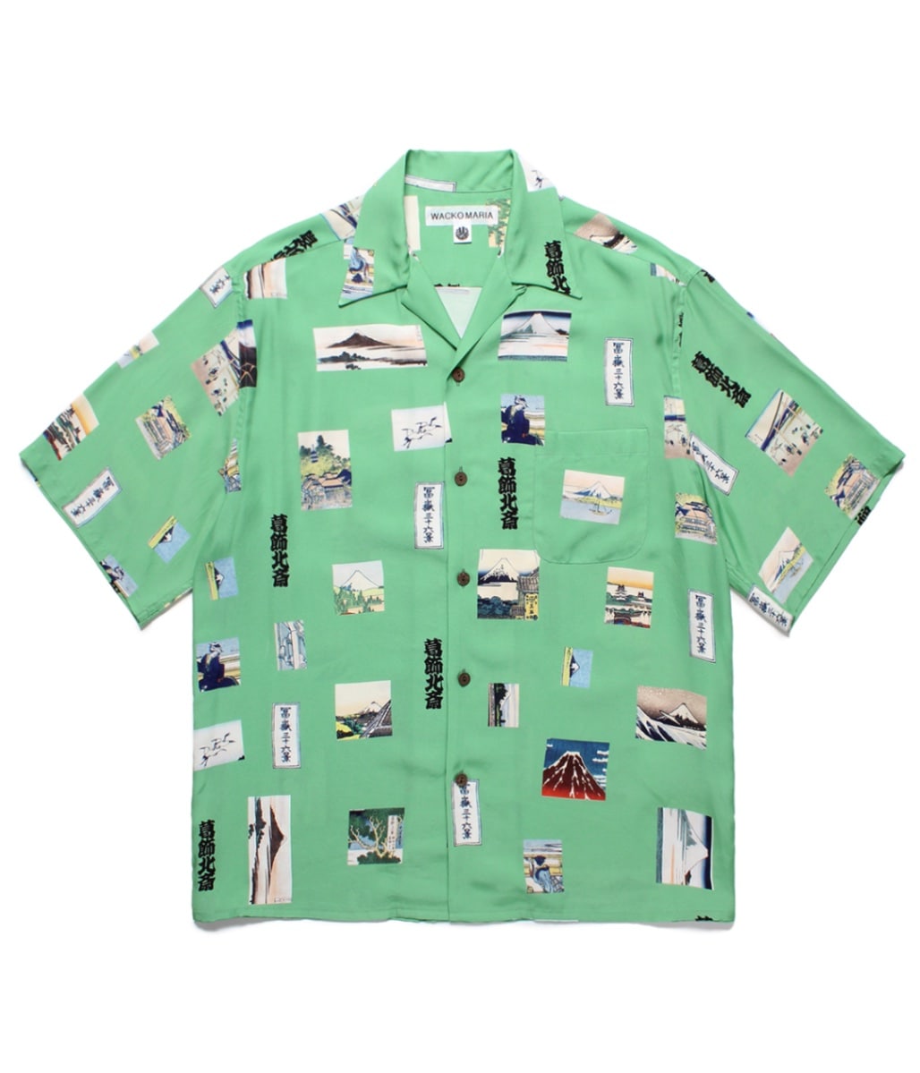 トップス WACKO MARIA HAWAIIAN SHIRT TYPE3 L-GREEN Wacko Maria Guilty Party Rayon Hawaiian Shirt Men's Green