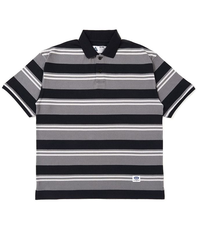 S/S BORDER POLO【GRAY-BLACK】