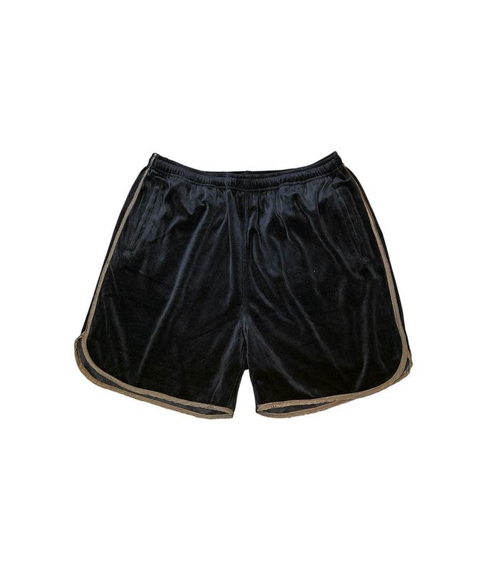 VELOUR ATHLETIC SHORTS【BLACK×BROWN】