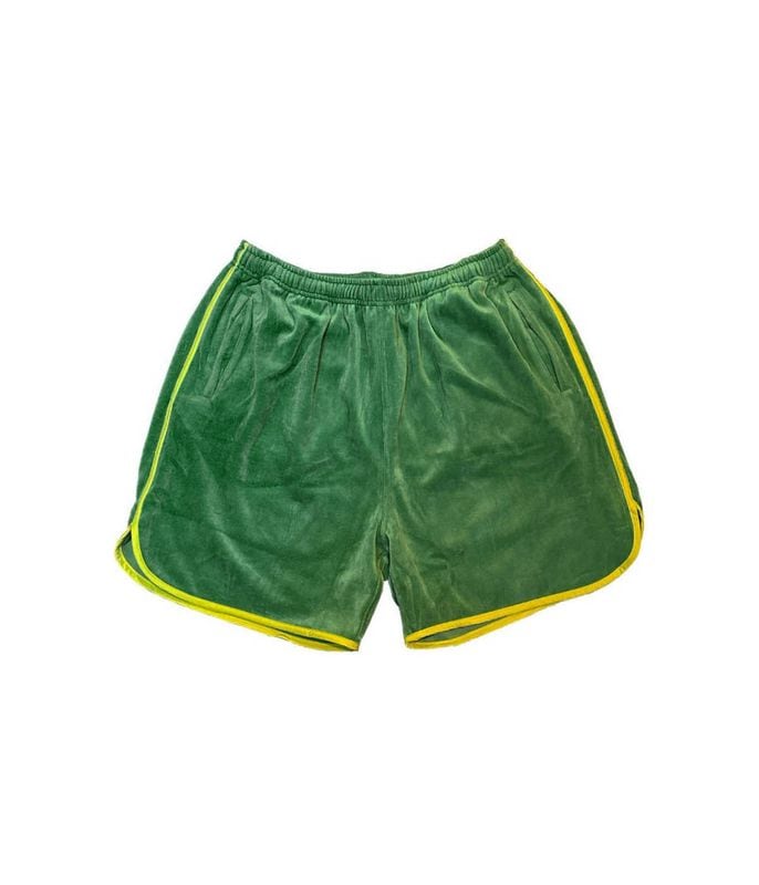 VELOUR ATHLETIC SHORTS【GREEN×YELLOW】