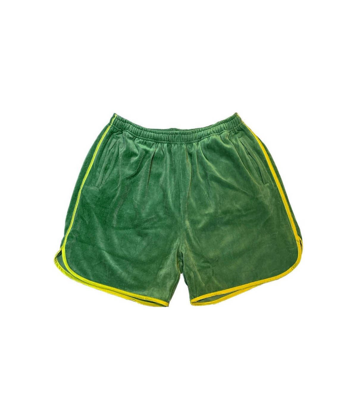 VELOUR ATHLETIC SHORTS【GREEN×YELLOW】｜exodus brand™｜MELTING POT