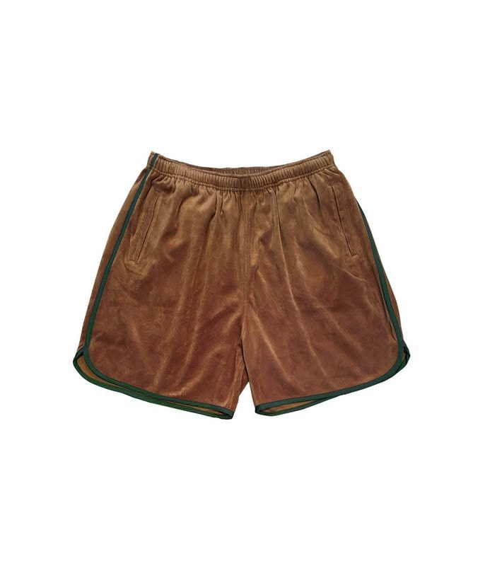 VELOUR ATHLETIC SHORTS【BROWN×GREEN】