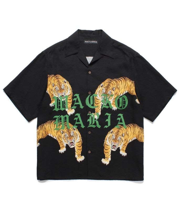 TIM LEHI / HAWAIIAN SHIRT (TYPE-7)【BLACK】