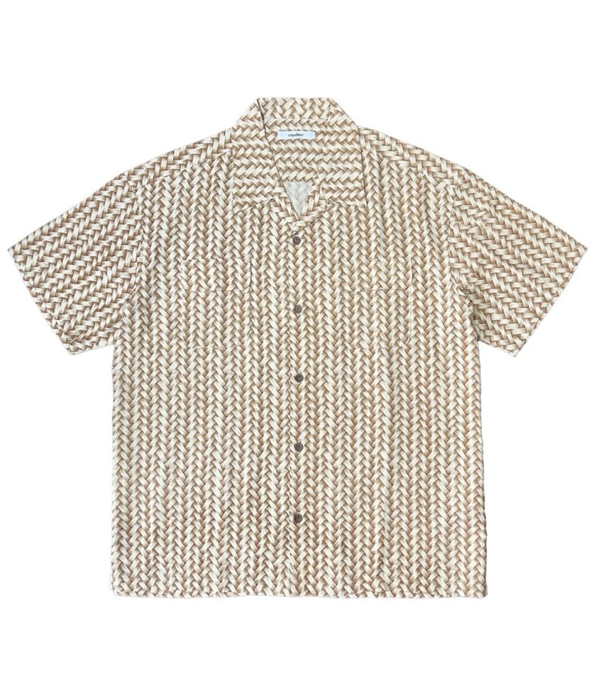 AJIRO BAMBOO HAWAIIAN SHIRT【BEIGE】