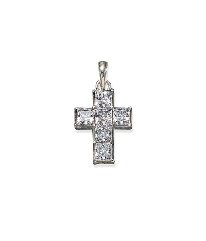 Engraved Square Cross Pendant【SILVER950】