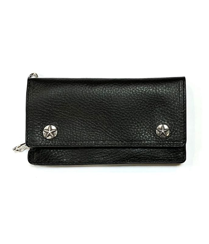 SILVER STAR CONCHO LEATHER LONG WALLET【BLACK】