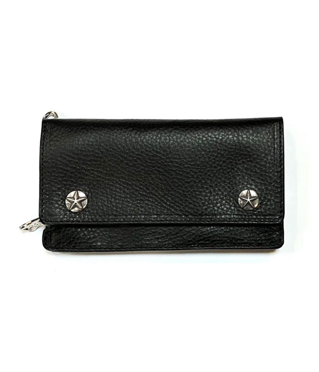 小物 CALEE SILVER STAR CONCHO HALF WALLET CALEE - SILVER STAR CONCHO FLAP LEATHER HALF WALLET (BLACK
