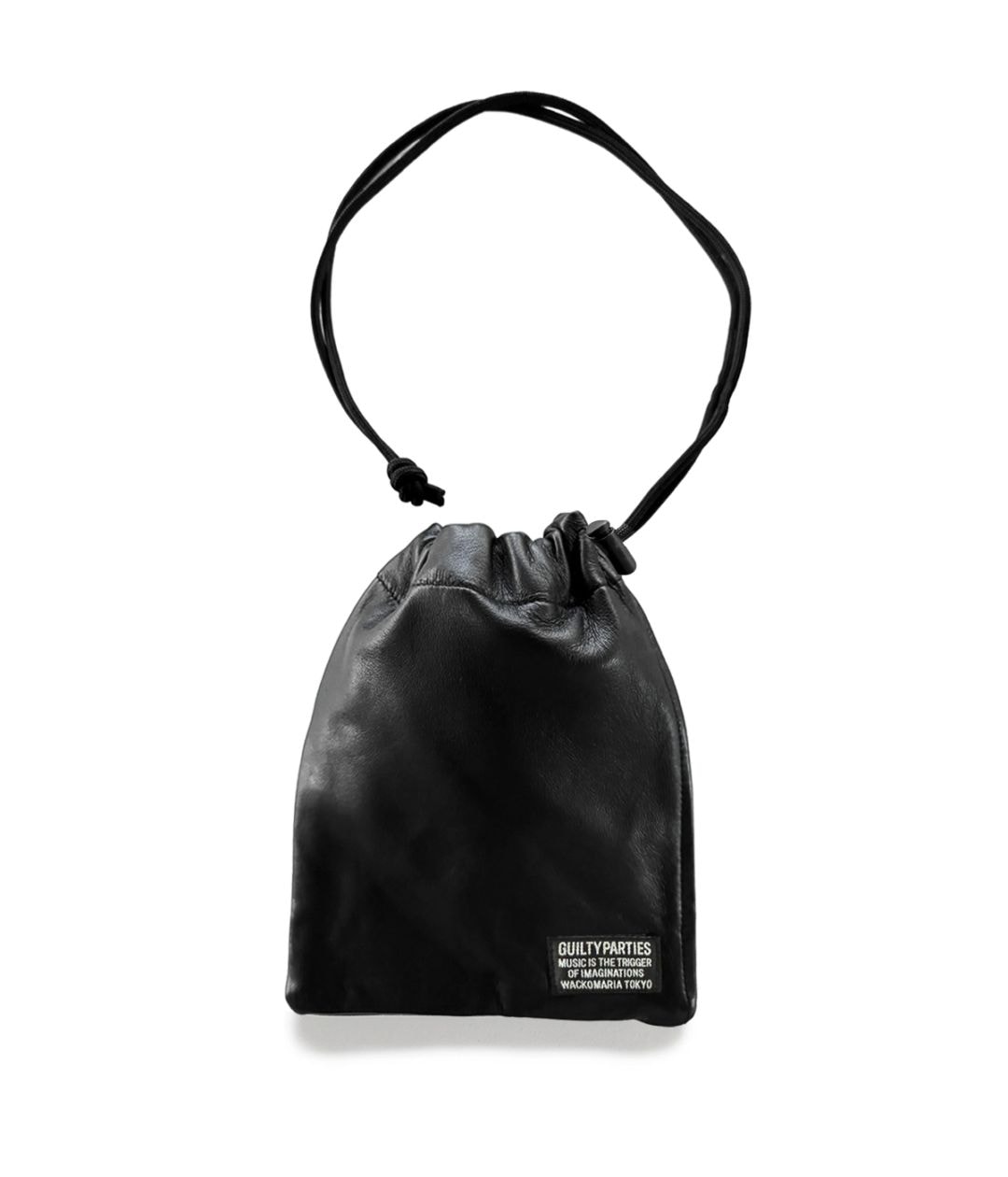 バッグ WACKO MARIA SHEEP LEATHER DRAWSTRING BAG LEATHER DRAWSTRING BAG【BLACK】｜WACKO MARIA｜MELTING POT