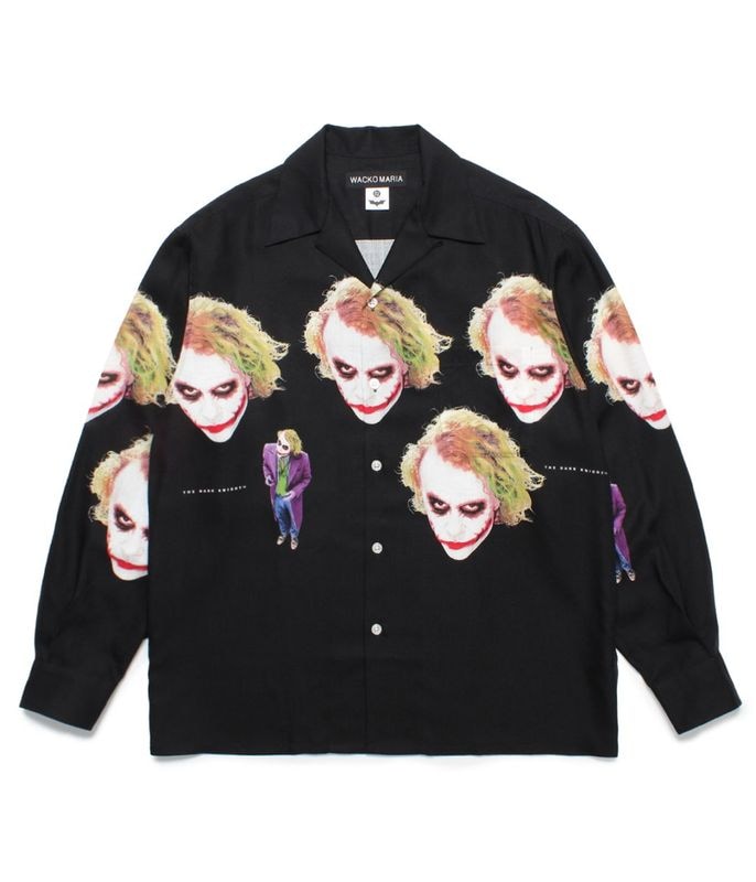 THE DARK KNIGHT TRILOGY / L/S HAWAIIAN SHIRT (TYPE-2)【BLACK】