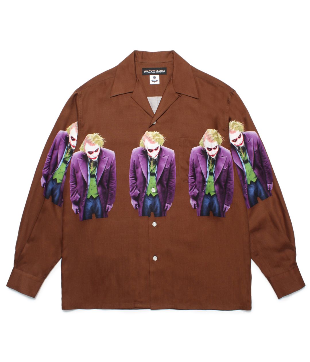 THE DARK KNIGHT TRILOGY / L/S HAWAIIAN SHIRT (TYPE-1)【BROWN】