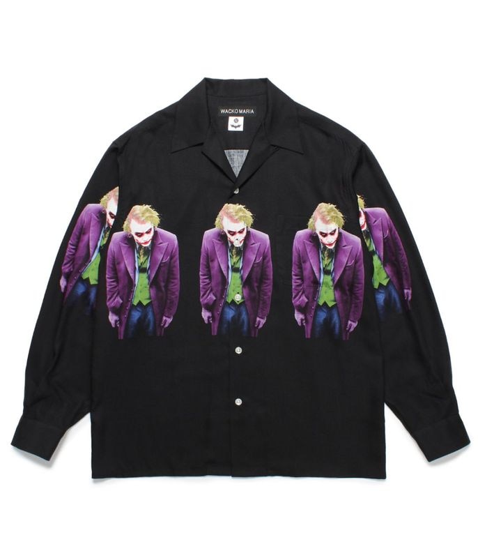 THE DARK KNIGHT TRILOGY / L/S HAWAIIAN SHIRT (TYPE-1)【BLACK】