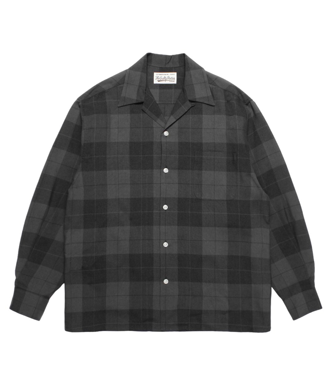 OMBRE CHECK OPEN COLLAR SHIRT【GRAY】