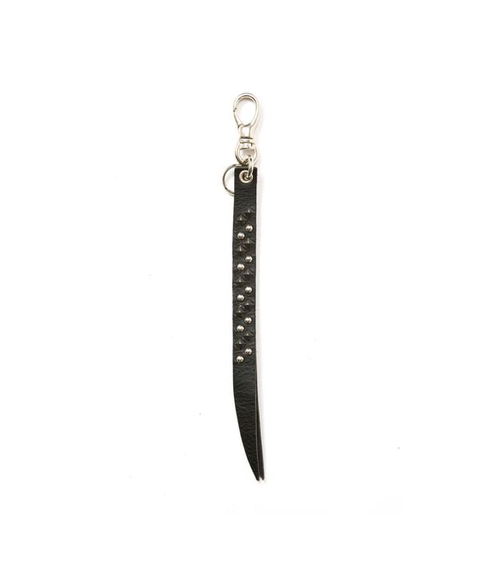 小物 CALEE Round&Pyramid studsleatherkey ROUND & PYRAMID STUDS LEATHER SHORT KEY RING【BLACK】｜CALEE