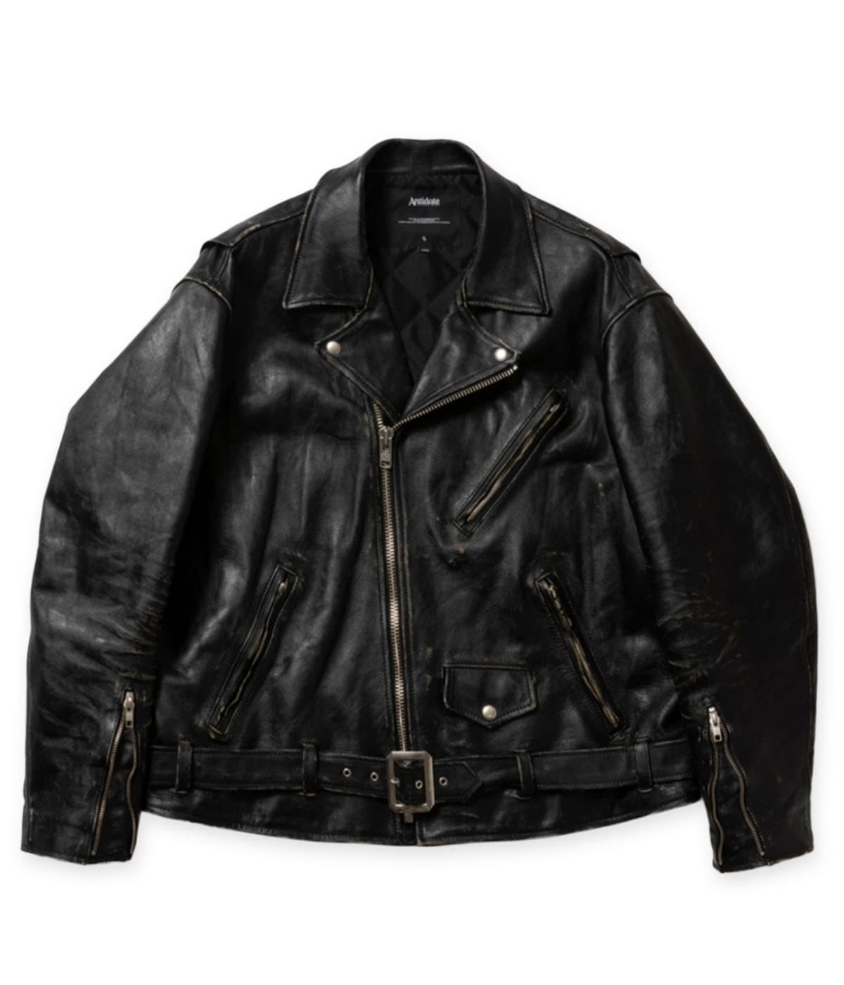 Leather Double Riders Jacket (Black Means)【BLACK】｜Antidote