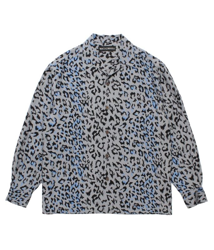 LEOPARD HAWAIIAN SHIRT (TYPE-3)【GRAY】