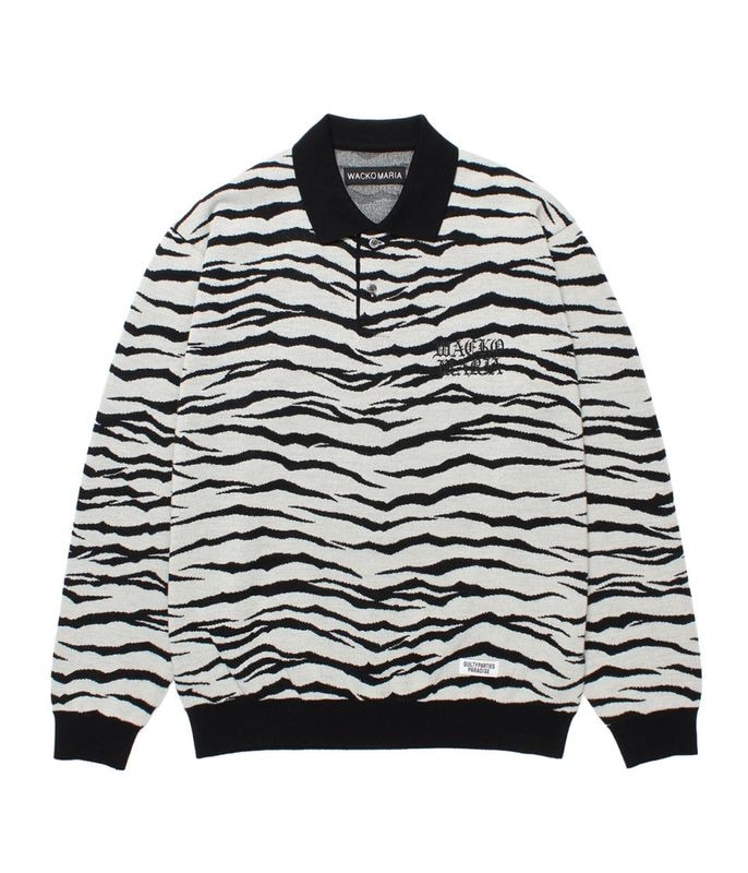 TIGER JACQUARD KNIT POLO SHIRT【IVORY】