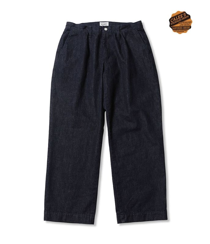 VINTAGE REPRODUCT DENIM TUCK TROUSERS【INDIGO BLUE】