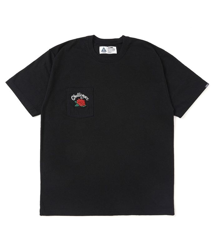 ROSE PKT TEE【BLACK】