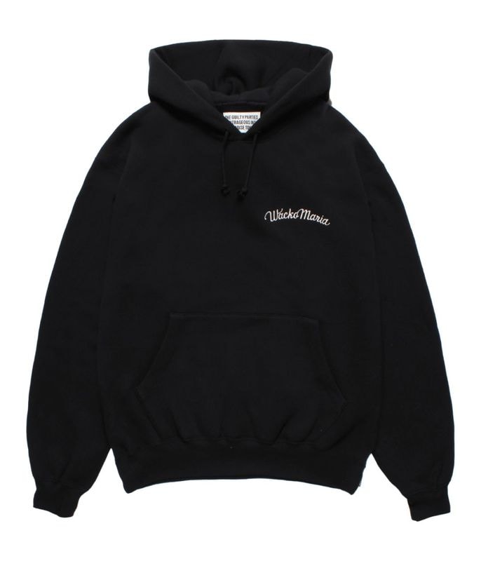 MIDDLE WEIGHT HOODED SWEAT SHIRT (TYPE-2)【BLACK】