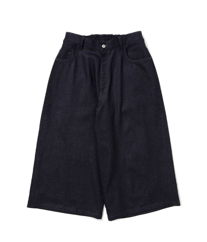 Reverse Loop Denim 5 Pocket Shin Cut Wide Easy Pants【INDIGO RIGID】