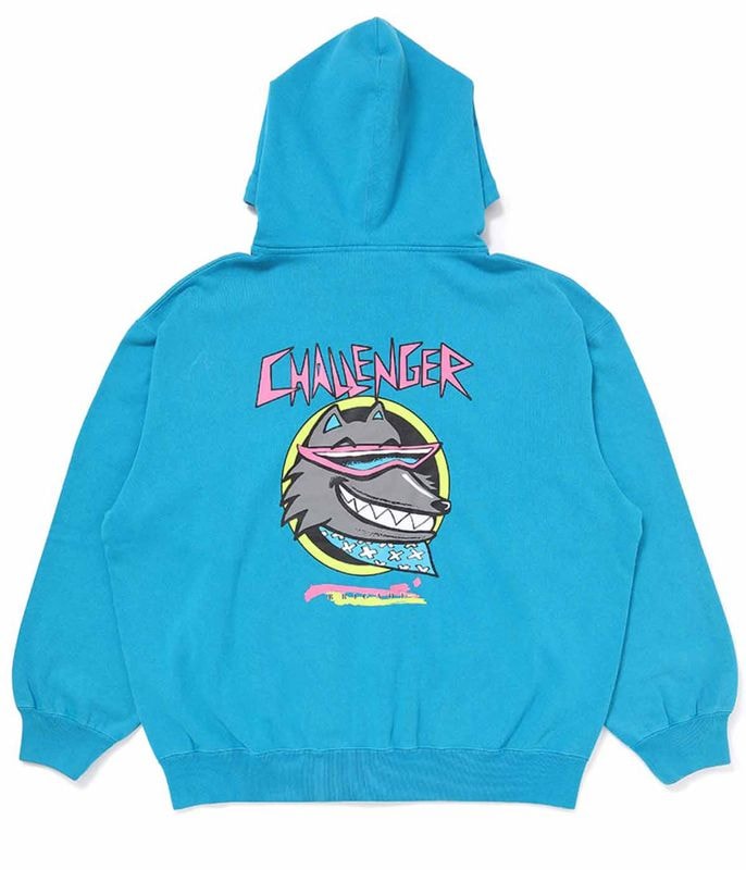 NEON WOLF ZIP HOODIE【TURQUOISE】