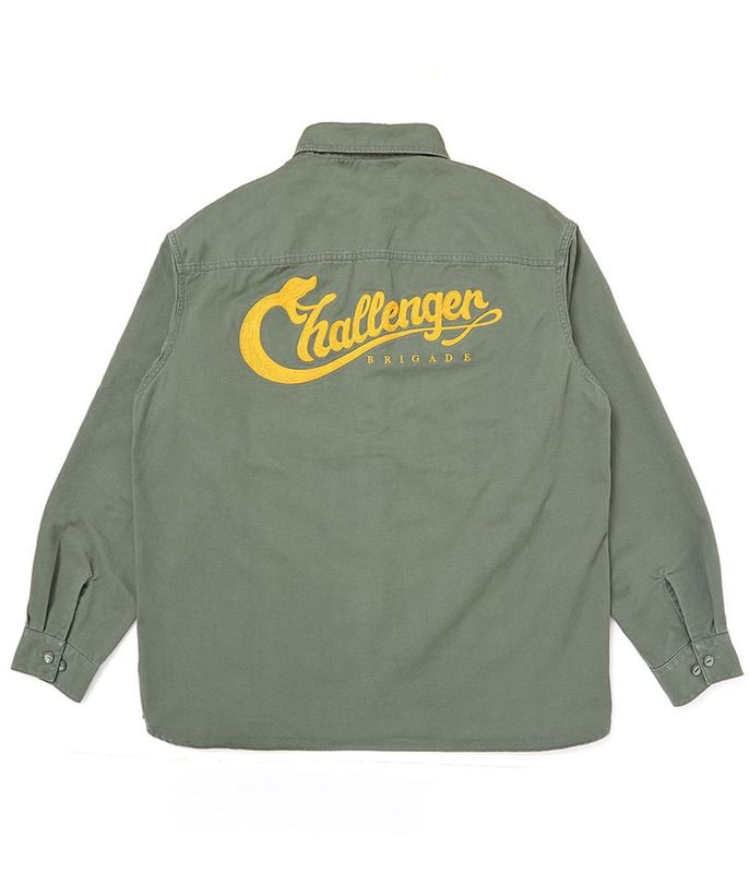 SNAKING LOGO WORK SHIRT【OLIVE】
