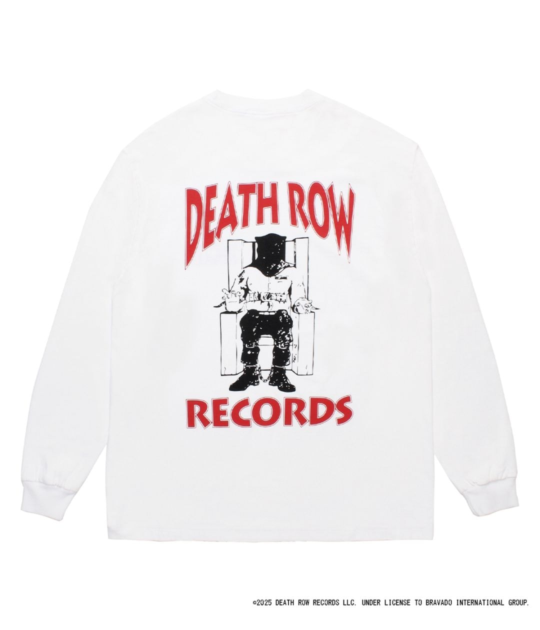 DEATH ROW RECORDS / WASHED HEAVY WEIGHT LONG SLEEVE T-SHIRT【WHITE